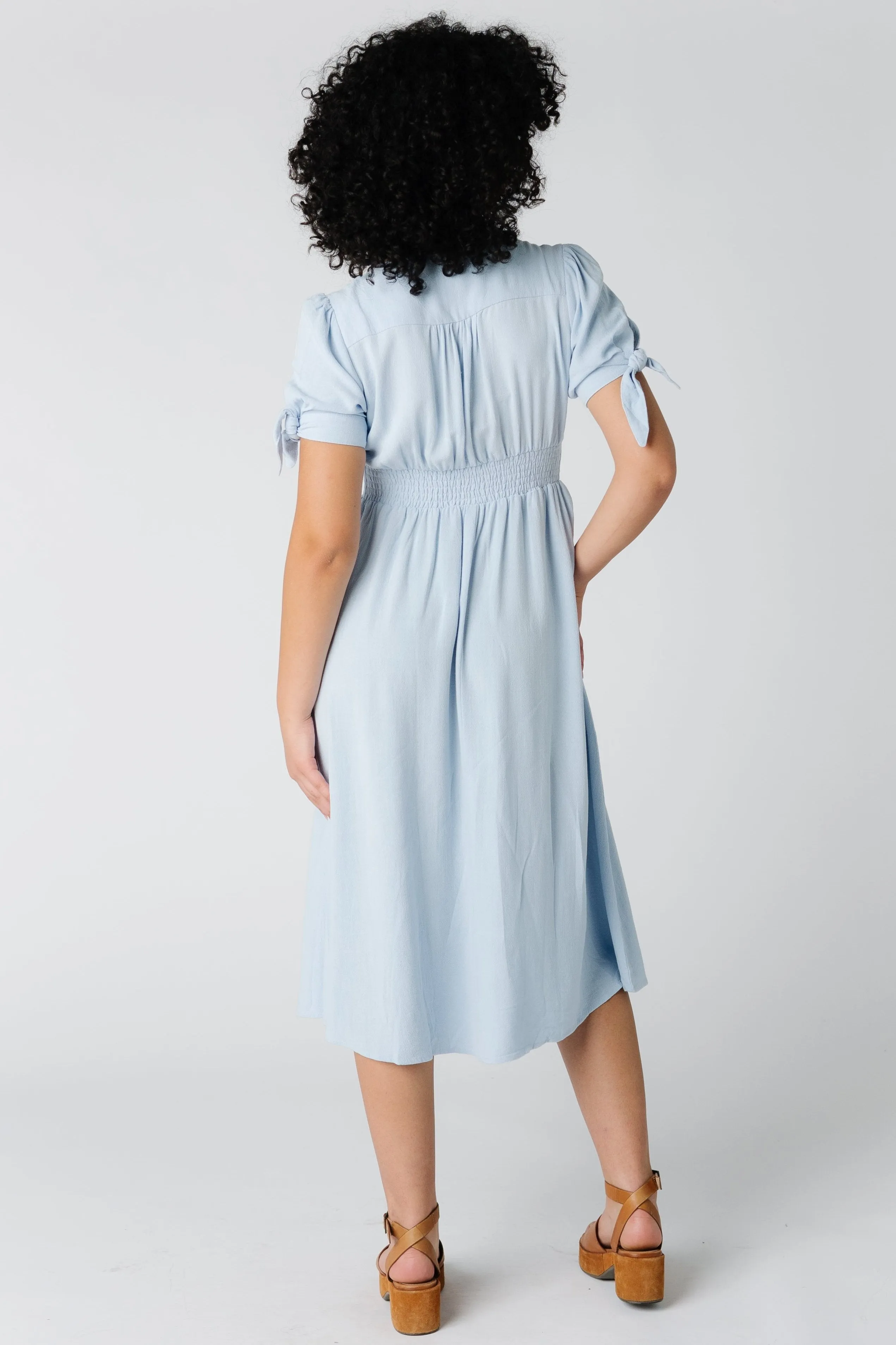 Brass & Roe Florence Linen Dress - Light Blue