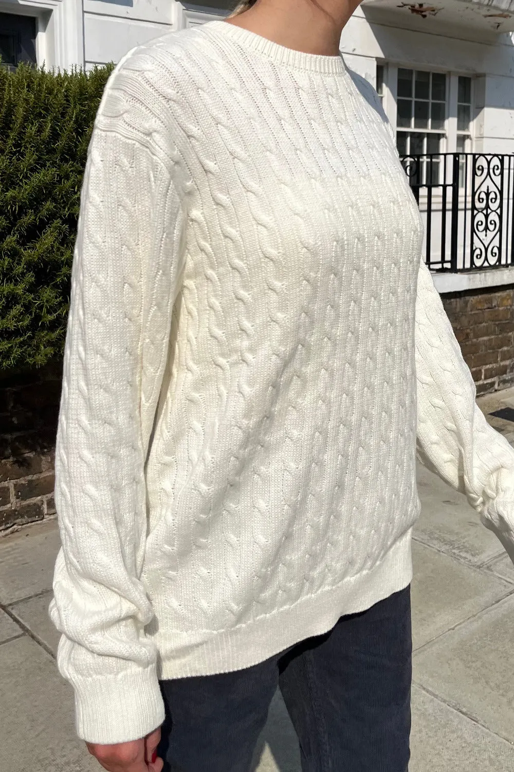 Brianna Cotton Cable Knit Sweater