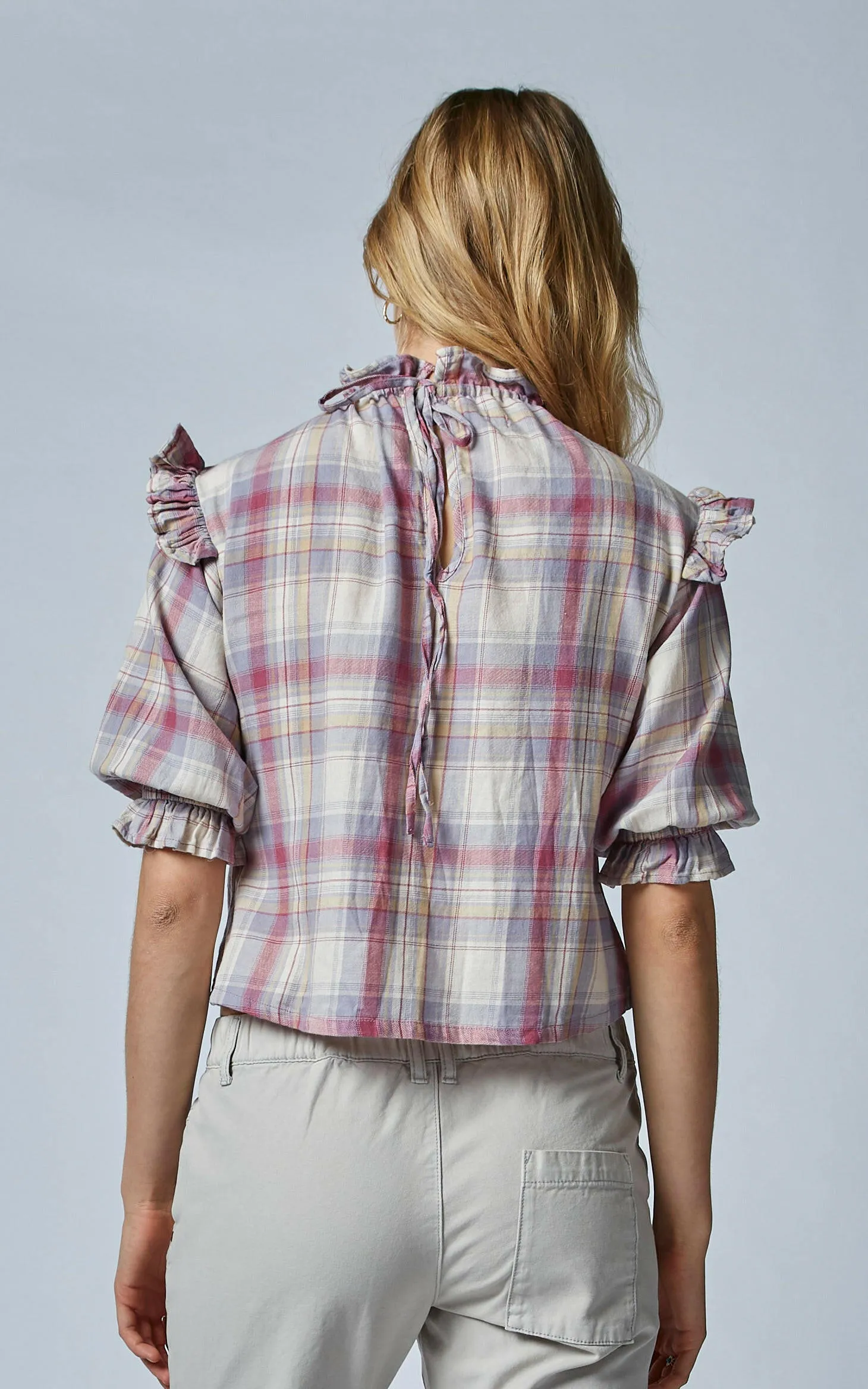 Bridget Cotton Check Top