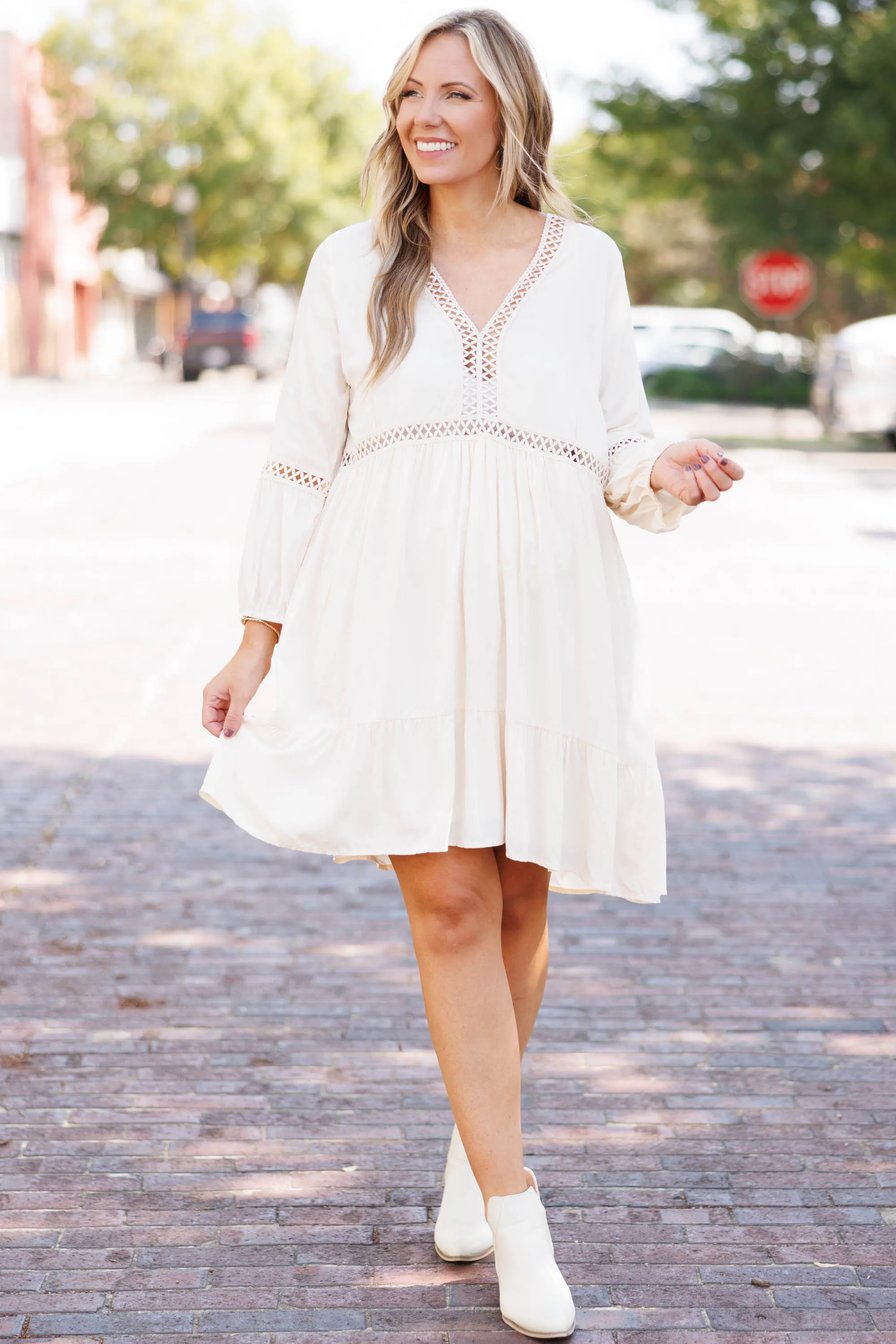 Brighten My Day Dress, Cream