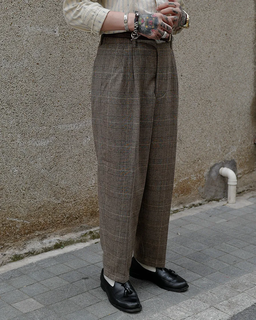 Brown Check Trousers