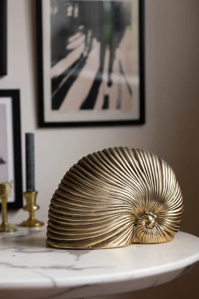 Brushed Gold Faux Sea Shell Ornament