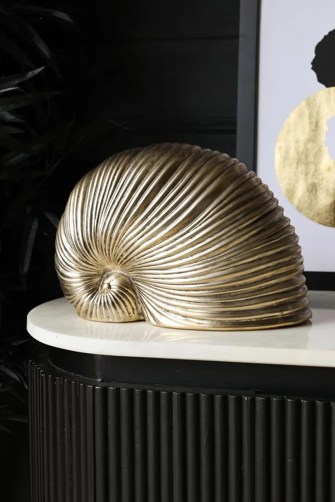 Brushed Gold Faux Sea Shell Ornament