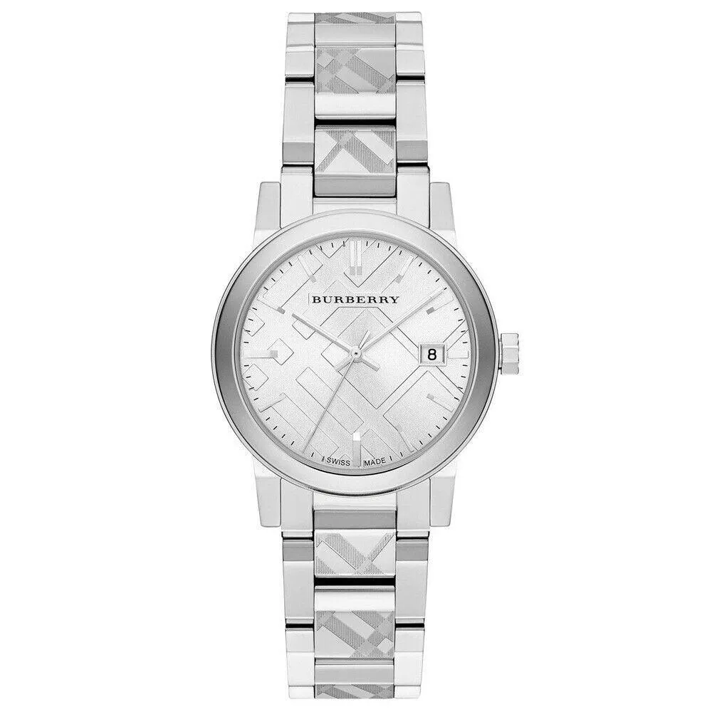 Burberry BU9144 Silver Check Stamped Dial Women's Watch