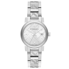 Burberry BU9144 Silver Check Stamped Dial Women's Watch