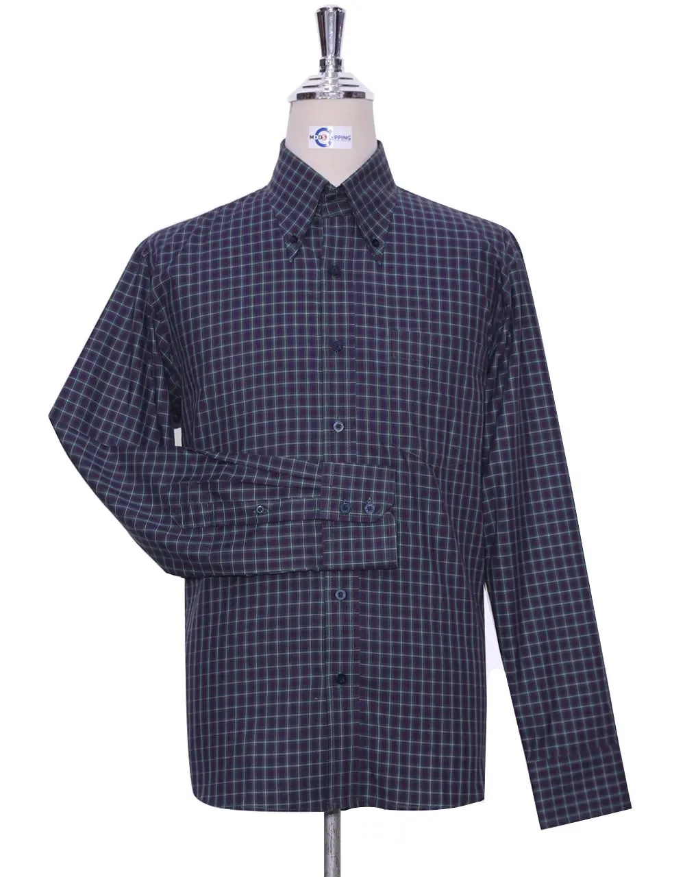 Button Down Shirt | Purple and Green Gingham Check Shirt