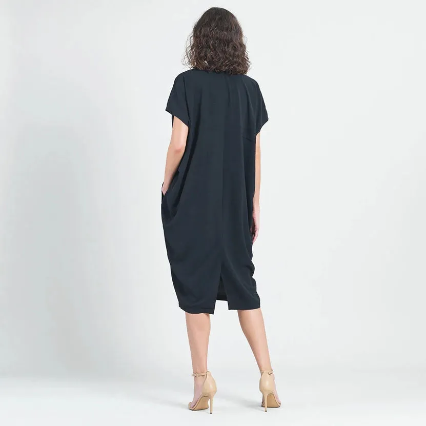 Caftan Pocket Dress in Black by Clara Sunwoo