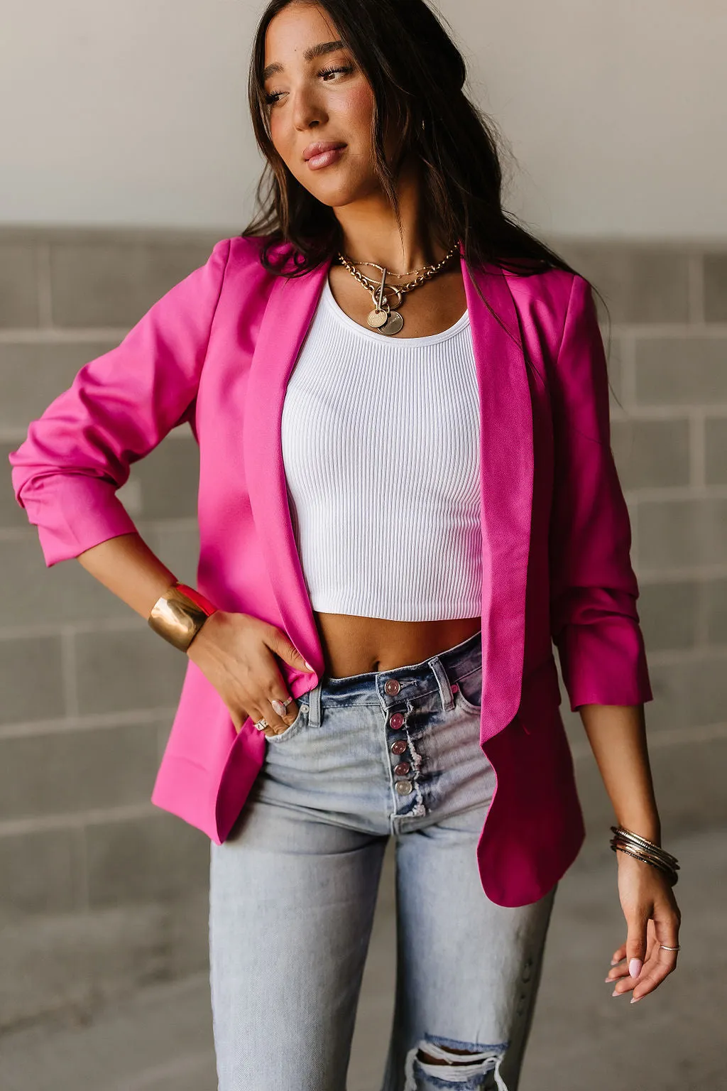 Cassie Blazer - Hot Pink