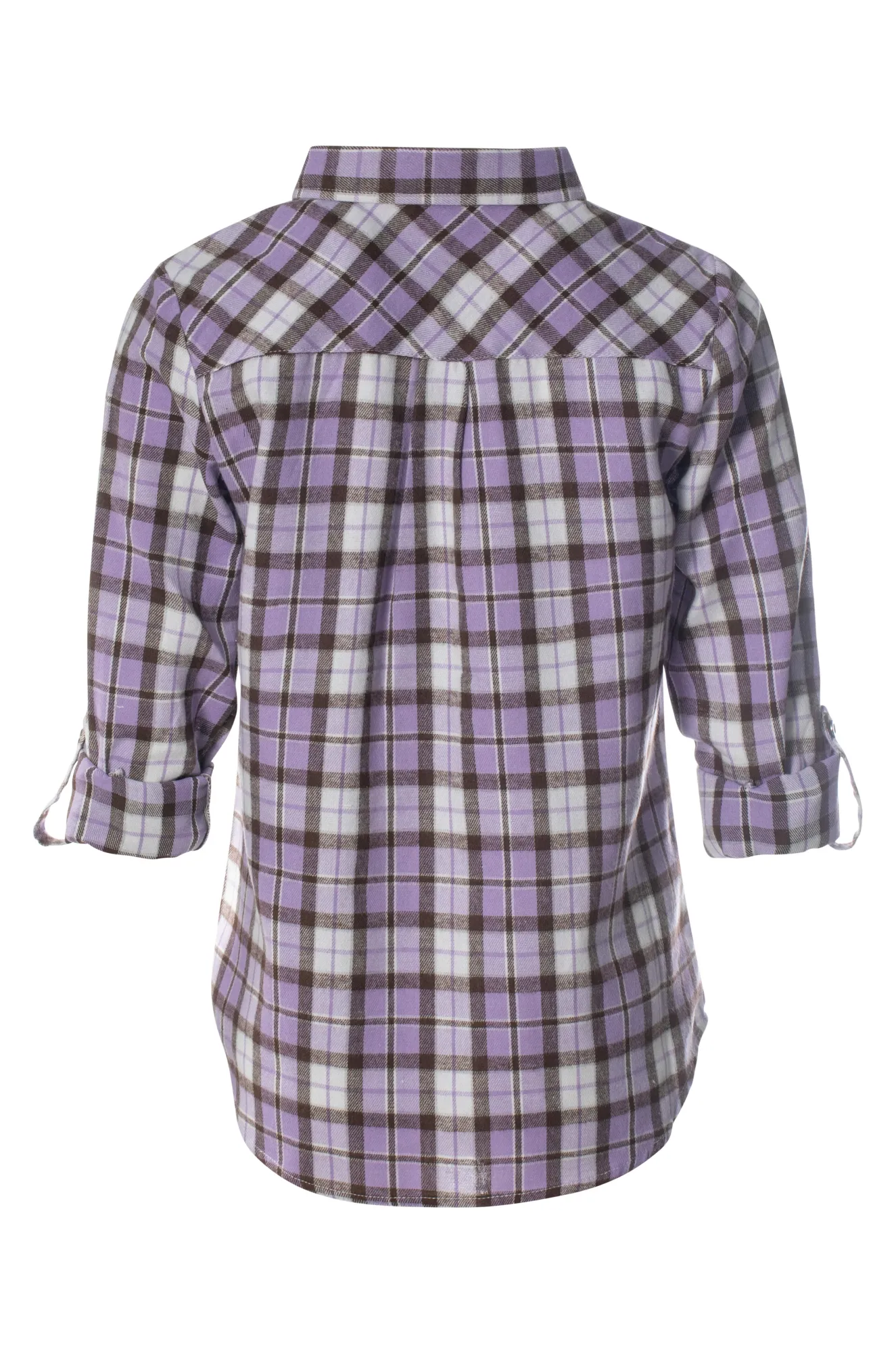 Casual Brushed Check Shirt | Lilac Ivory Check | 6351ZZ