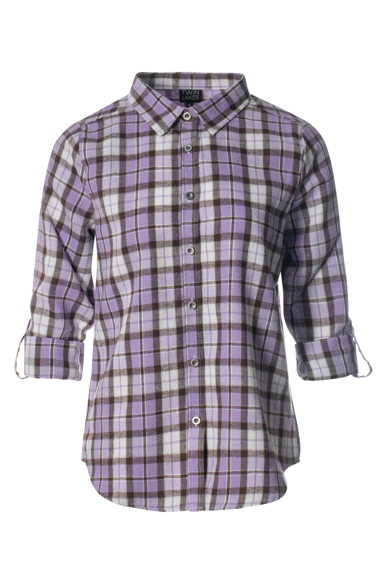 Casual Brushed Check Shirt | Lilac Ivory Check | 6351ZZ