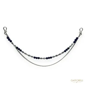 Chain for Men’s Trousers with Blue and Silver Irregular Shaped Balls- Art. U600- Gafforelli Srl