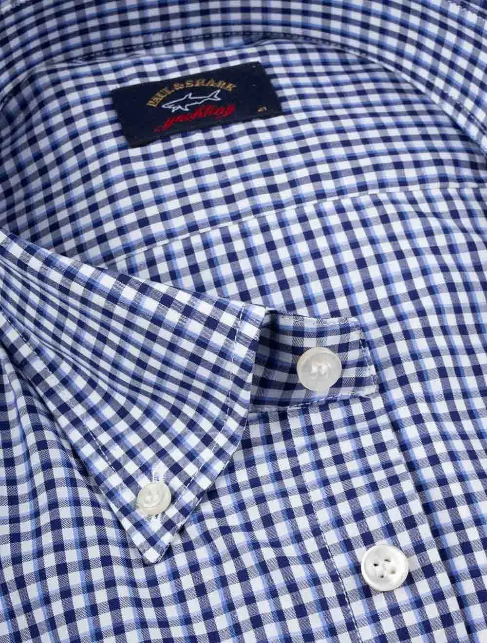 Check Button Down Shirt Cruise Navy