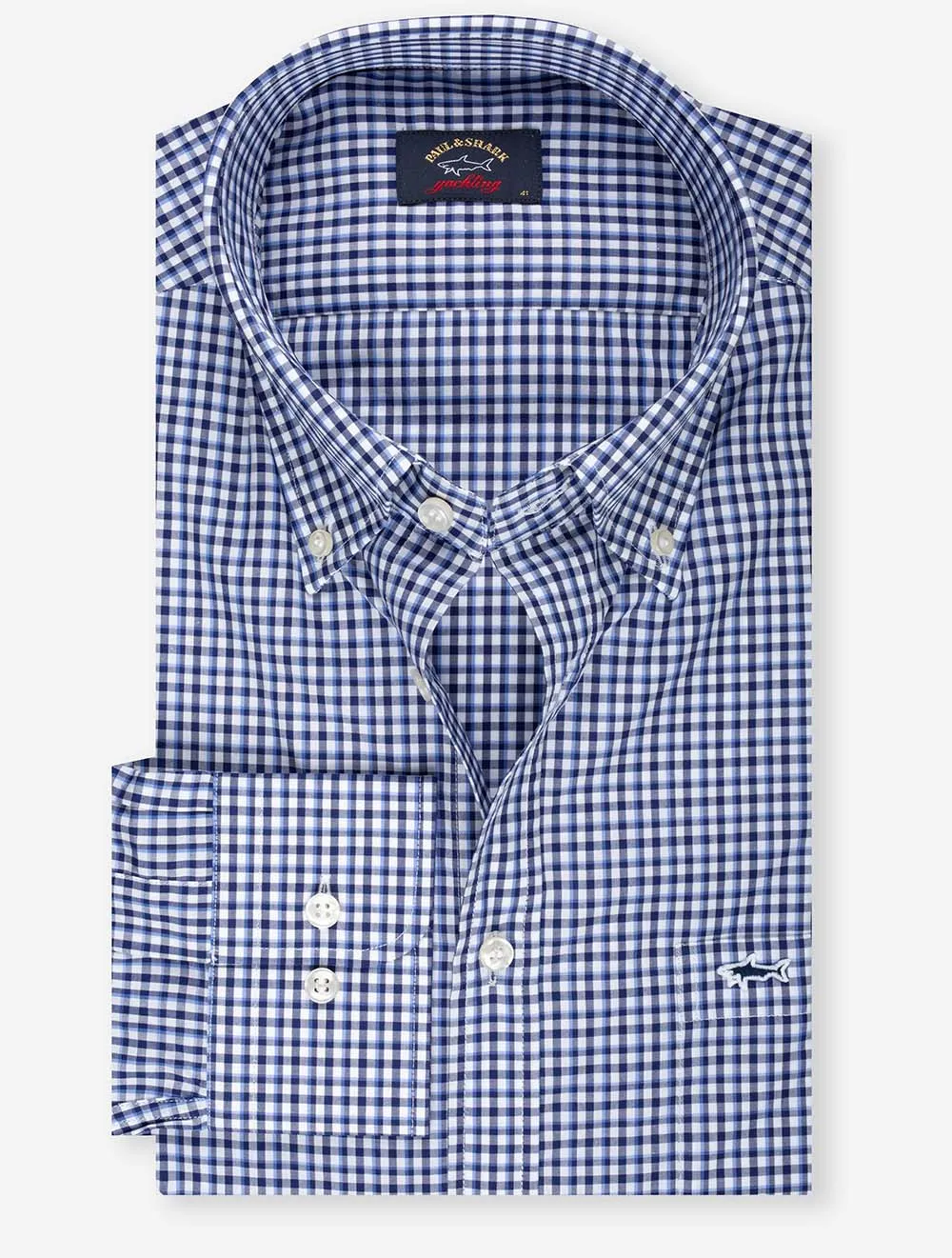 Check Button Down Shirt Cruise Navy