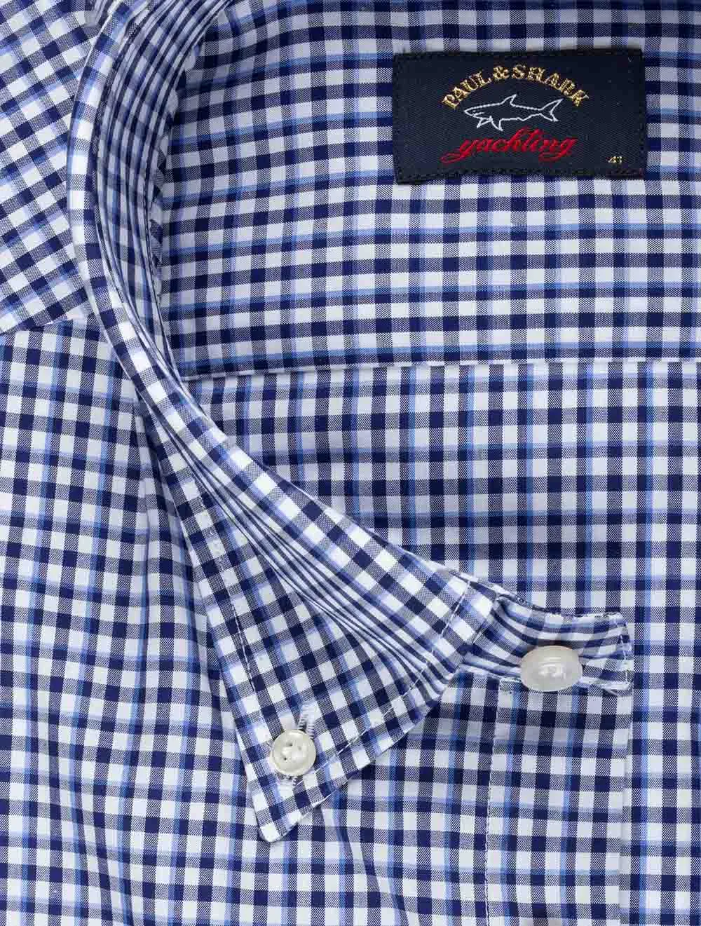 Check Button Down Shirt Cruise Navy