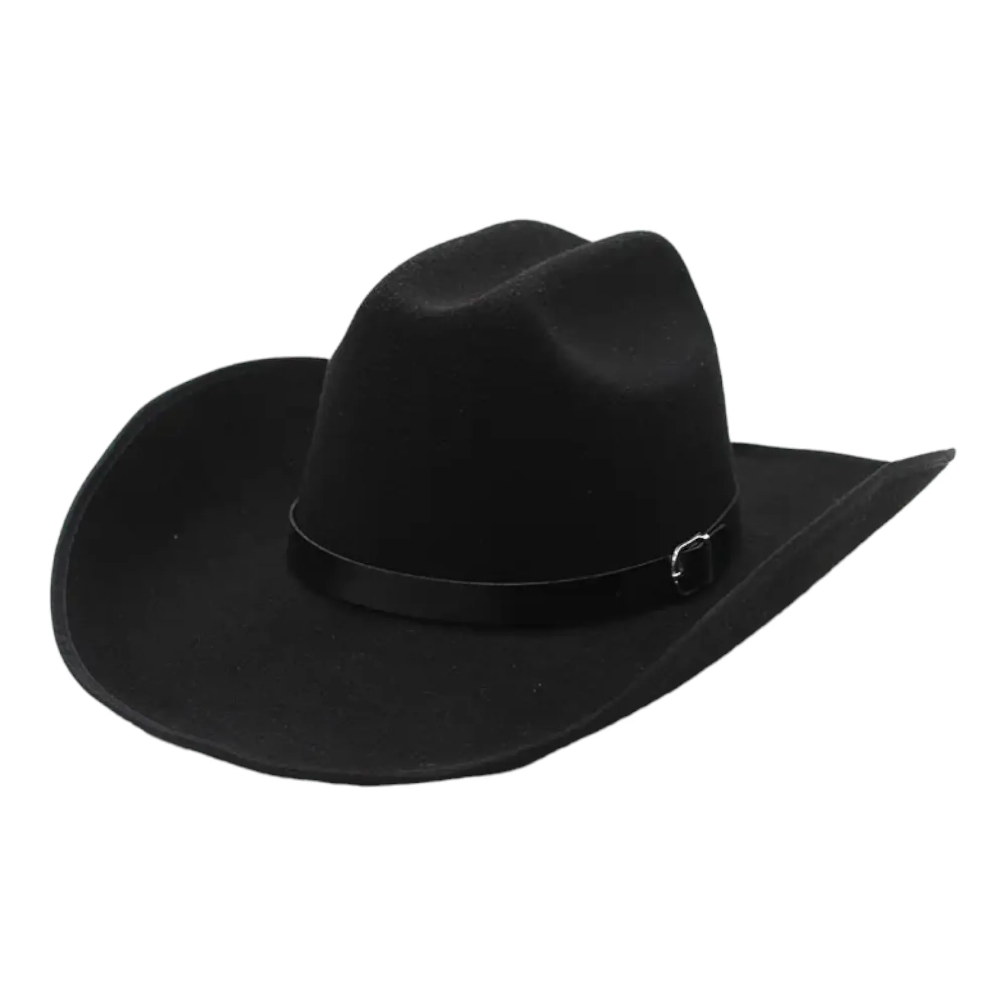 Chokore Cowboy Hat with Black Belt (Black)