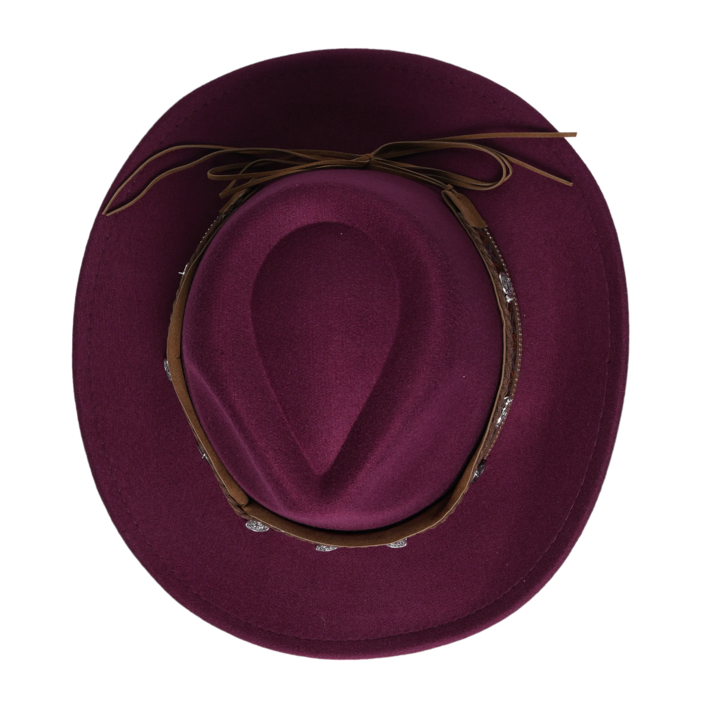 Chokore Cowboy Hat with Coin Belt (Wine Red)