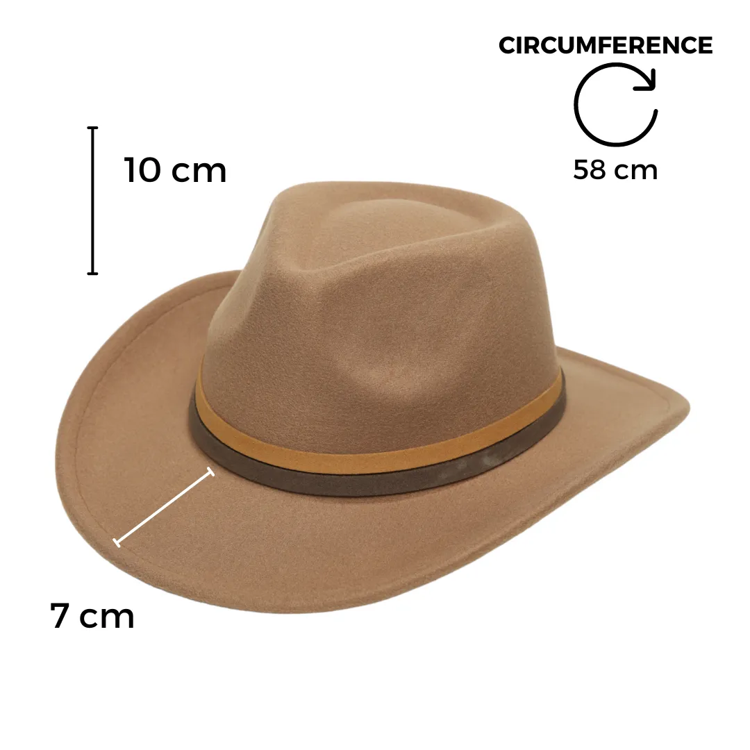 Chokore cowboy Hat with dual tone band(khaki)