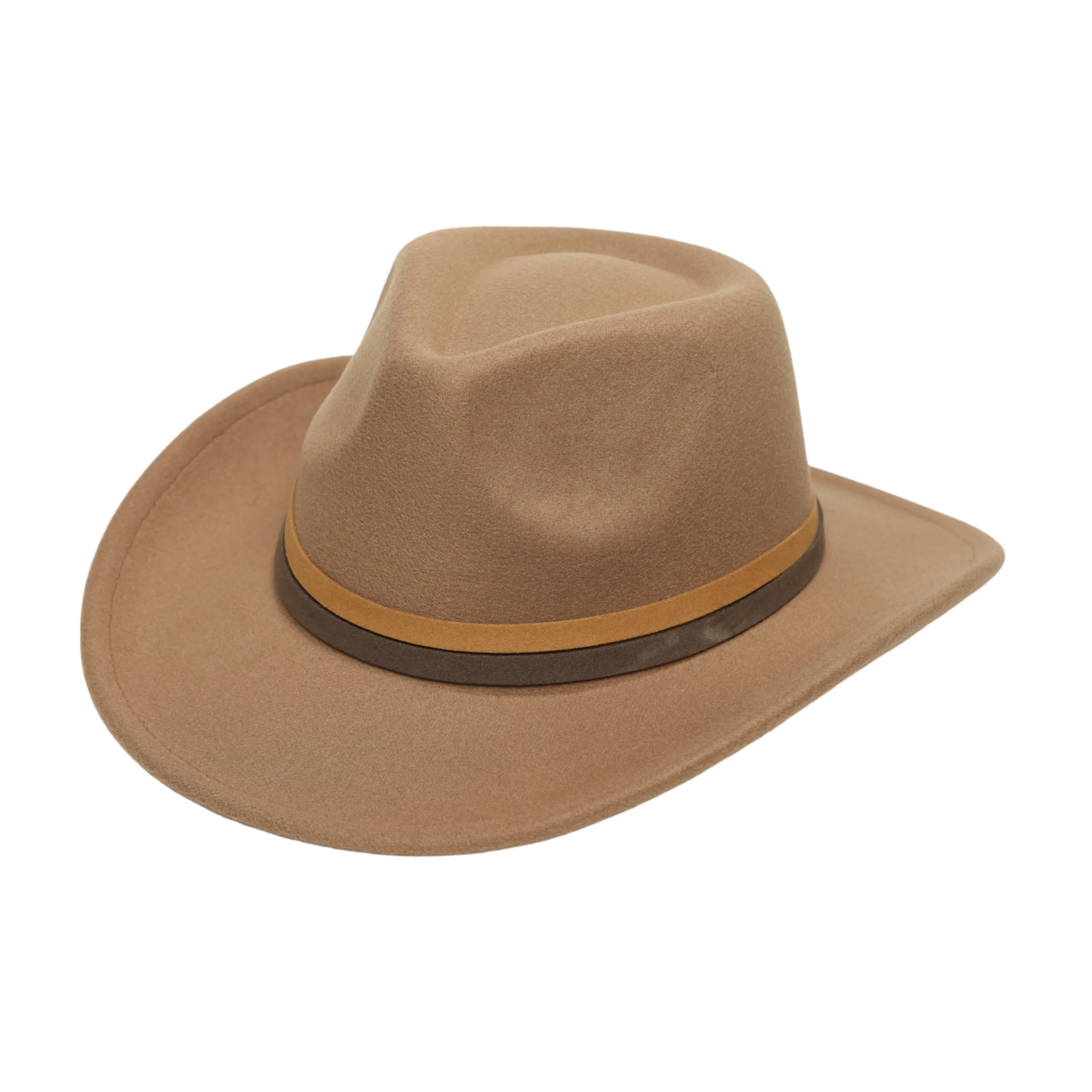 Chokore cowboy Hat with dual tone band(khaki)