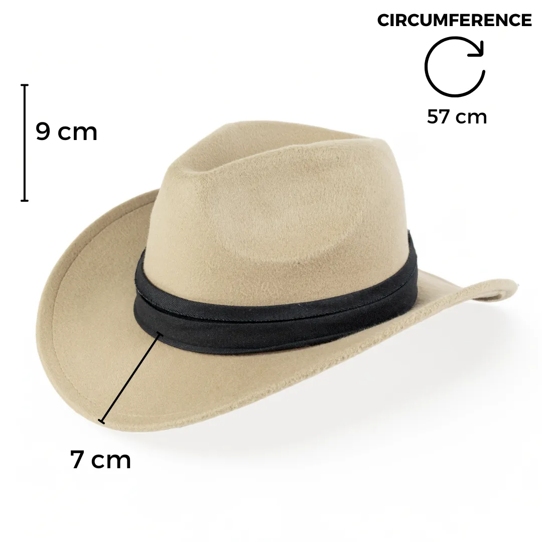 Chokore Cowboy Hat with Ribbon (Beige)