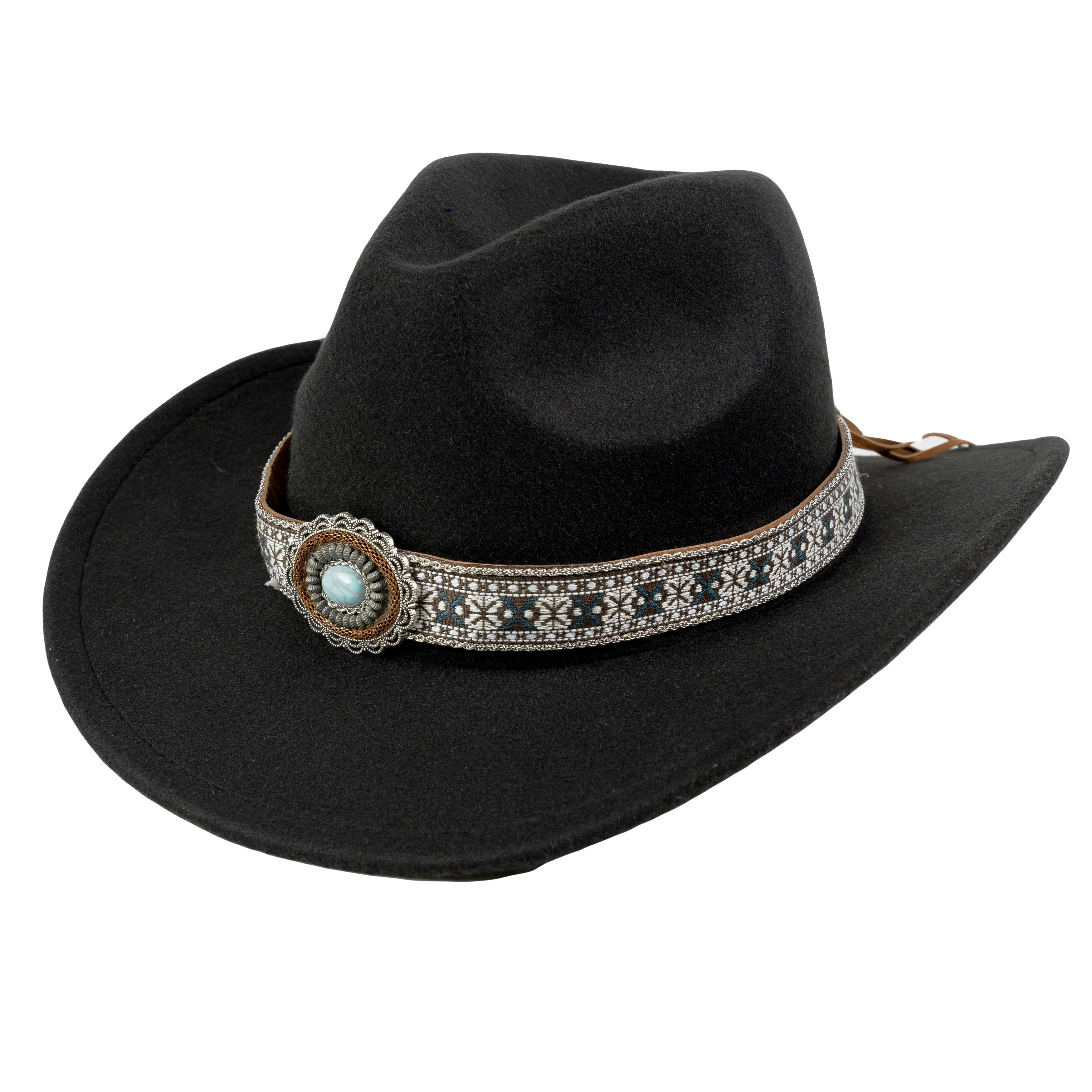 Chokore Ethnic Tibetan Cowboy Hat (Black)