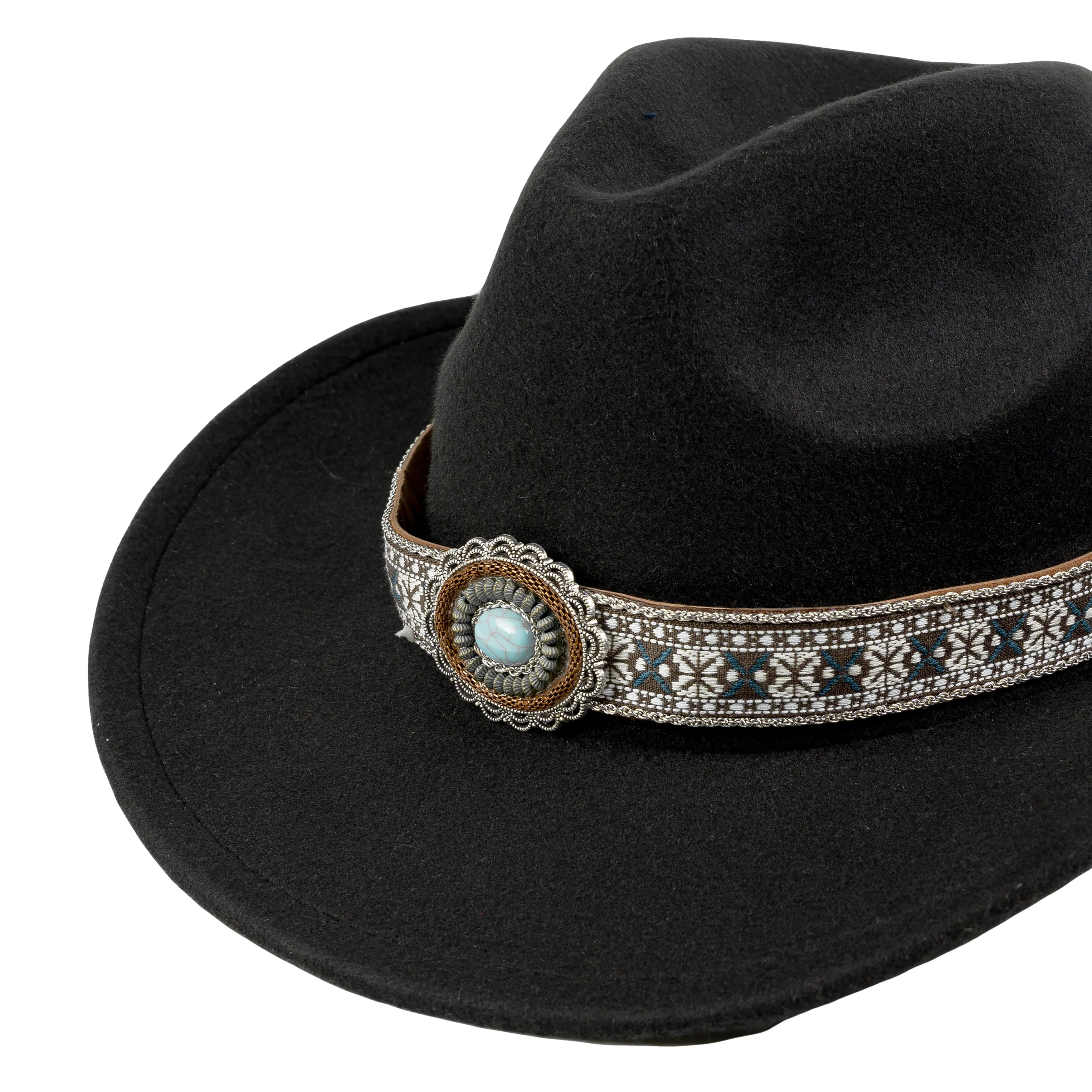 Chokore Ethnic Tibetan Cowboy Hat (Black)