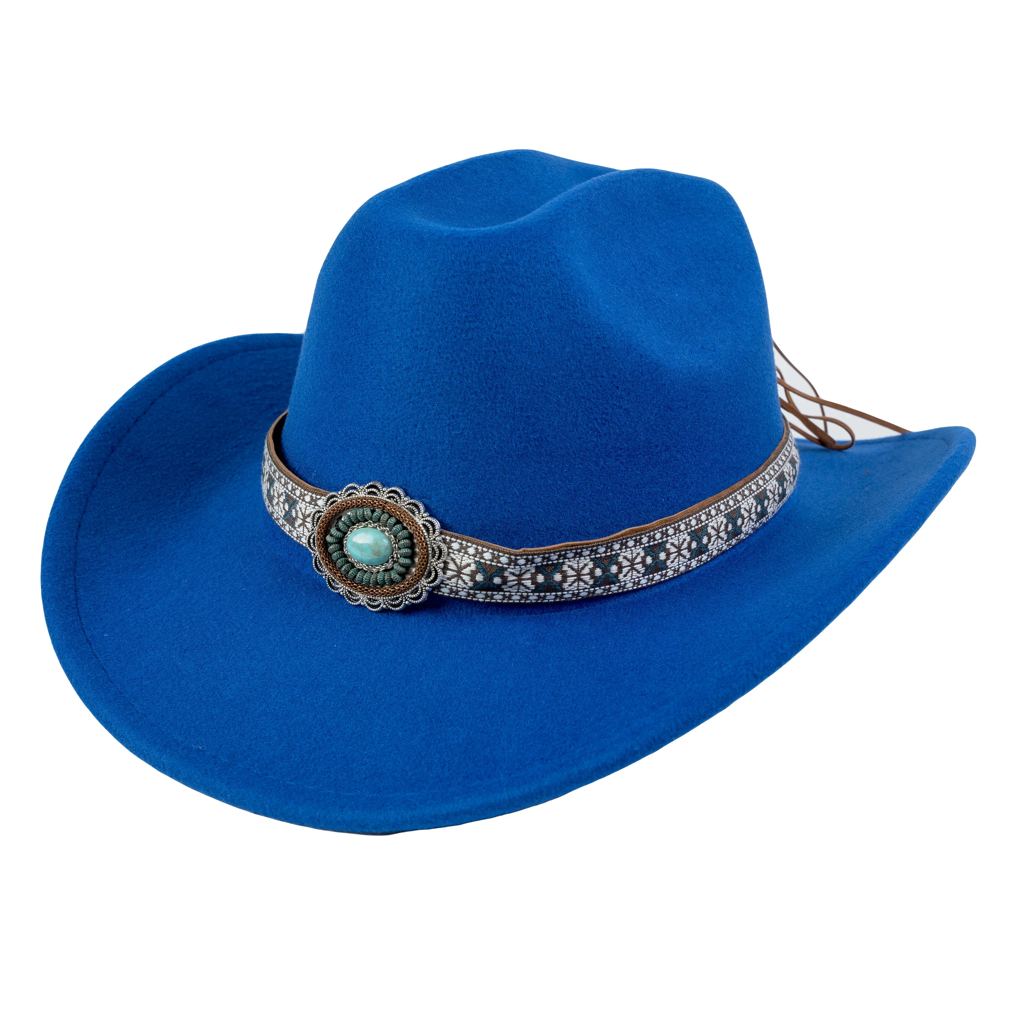 Chokore Ethnic Tibetan Cowboy Hat (Blue)