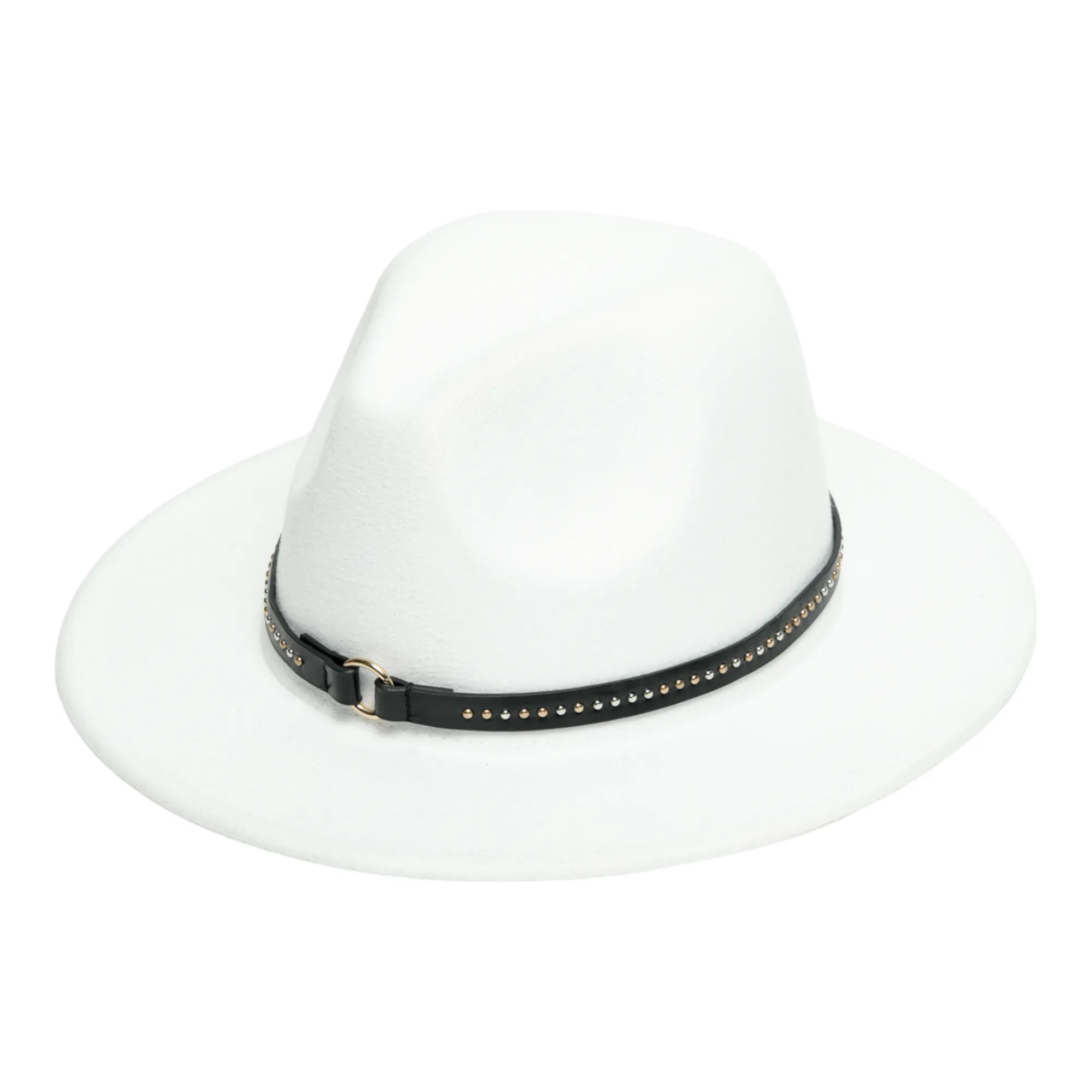 Chokore Fedora Hat with Belt Band (White)