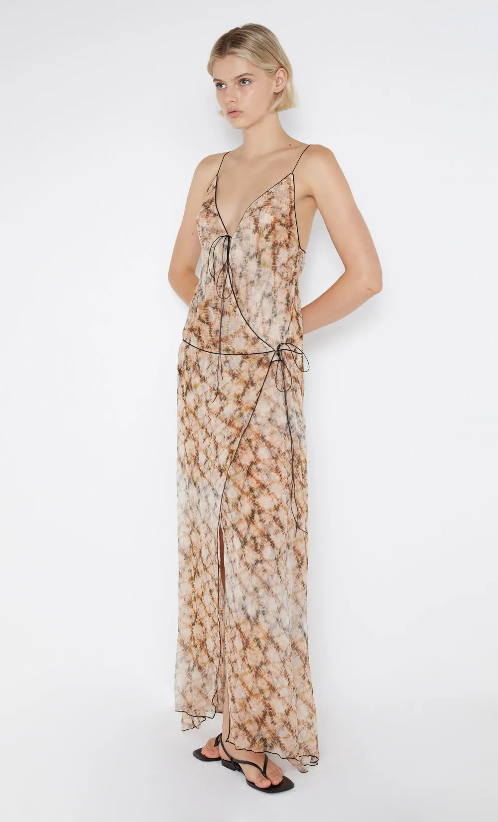 CIEL WRAP MAXI DRESS - GEO SHIBORI