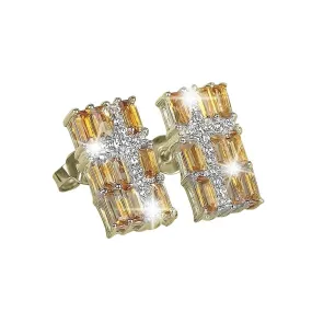 Citrine Star Cross Earrings