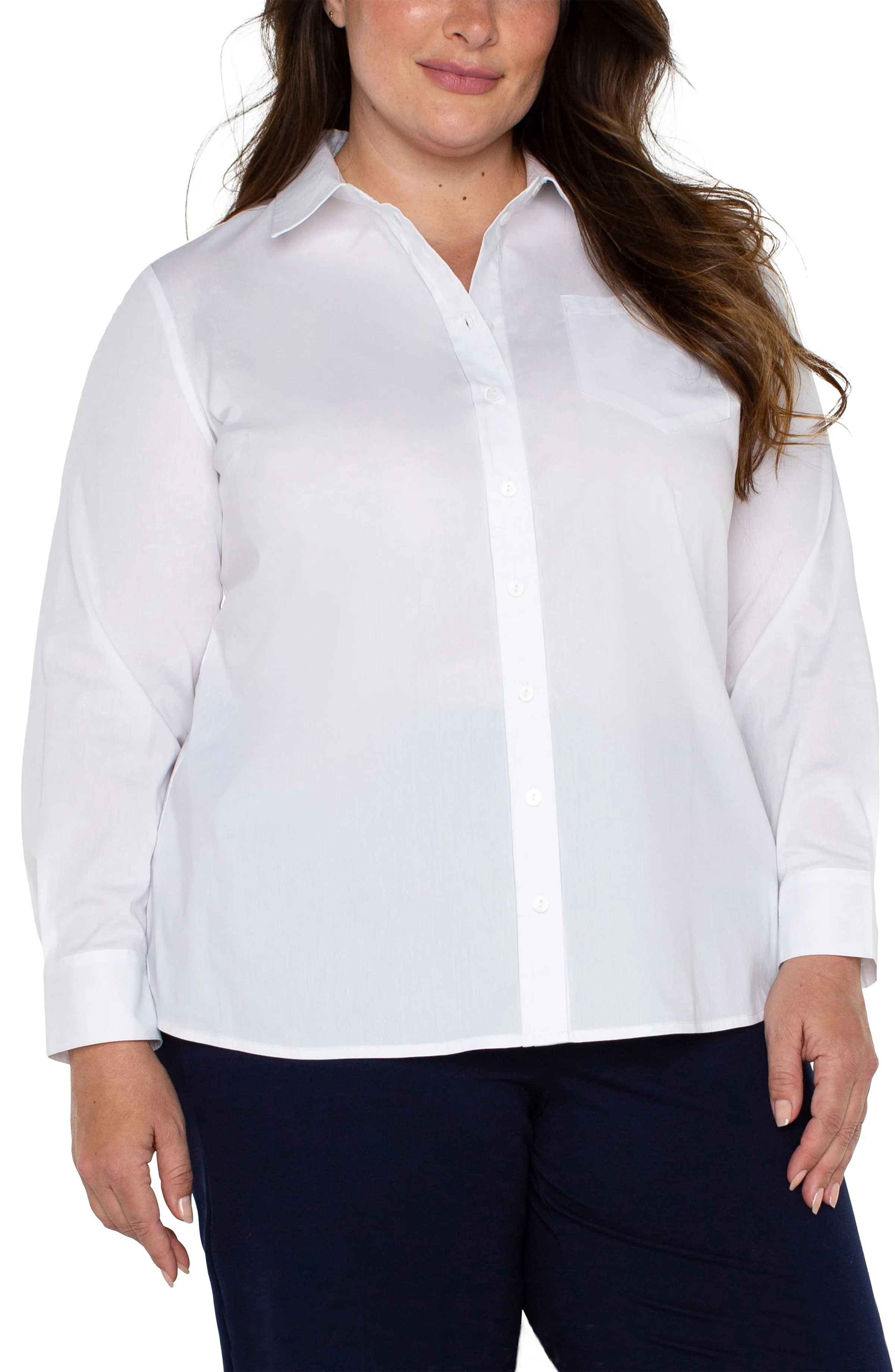 CLASSIC BUTTON FRONT POPLIN SHIRT