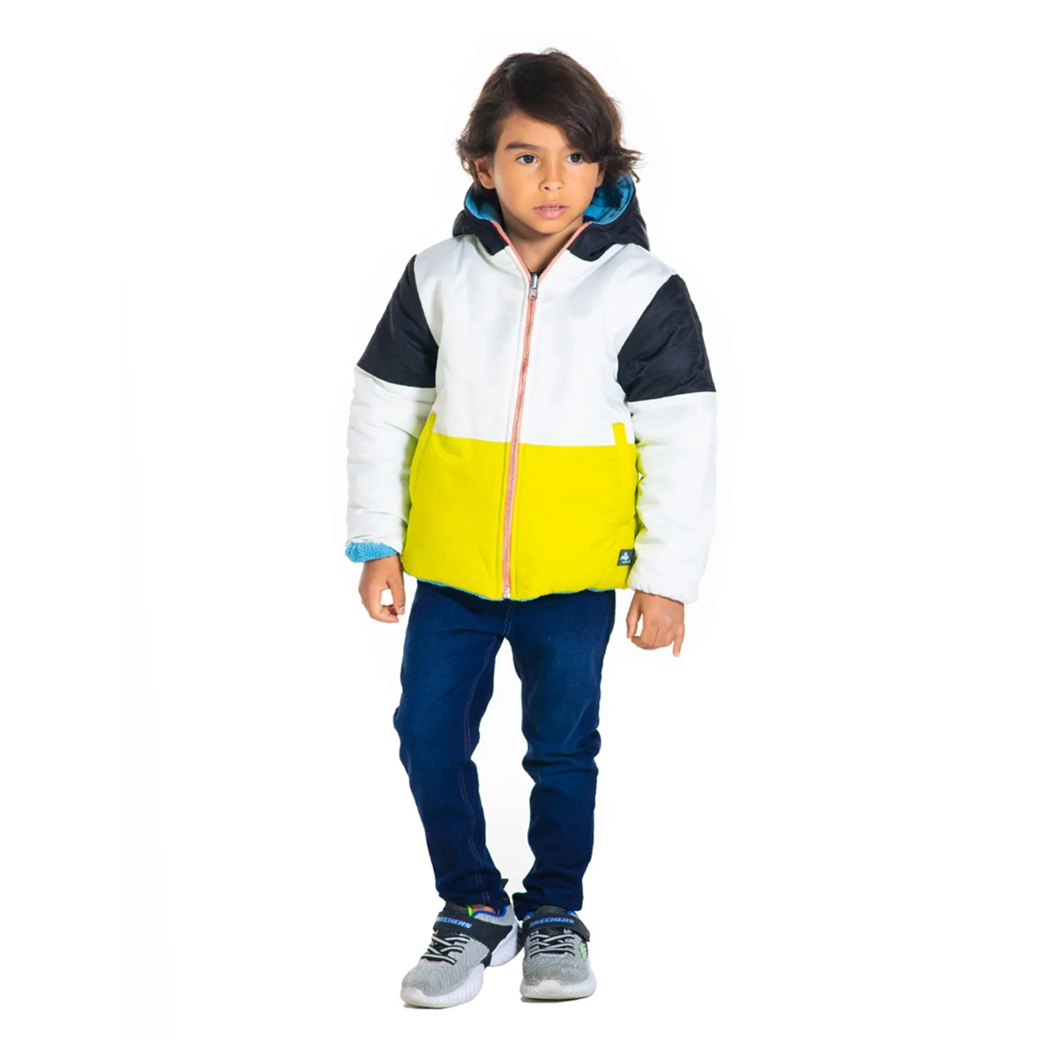 Colorblock Hooded Reversible All-Weather Jacket