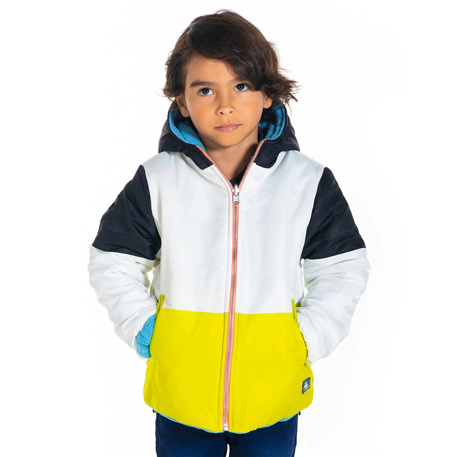 Colorblock Hooded Reversible All-Weather Jacket