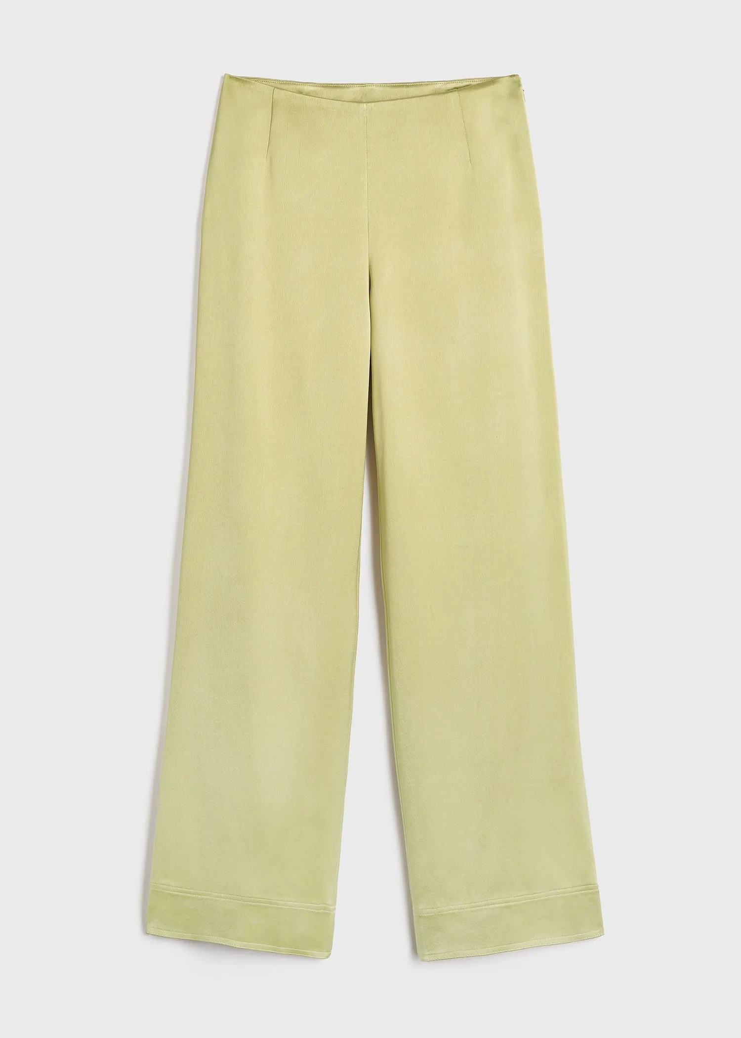 Contrast satin trousers melon