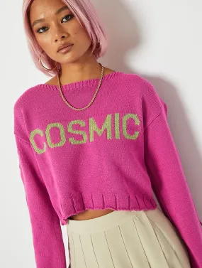 Cosmic Lace Sleeve Crop Jumper