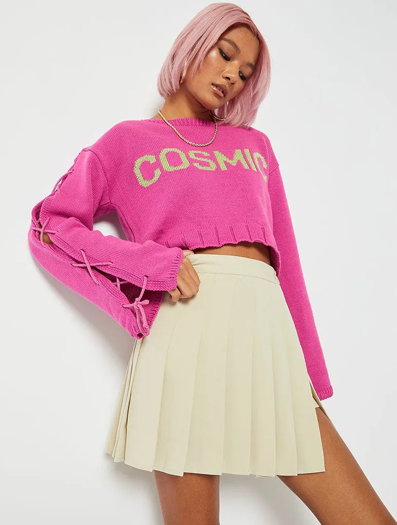 Cosmic Lace Sleeve Crop Jumper