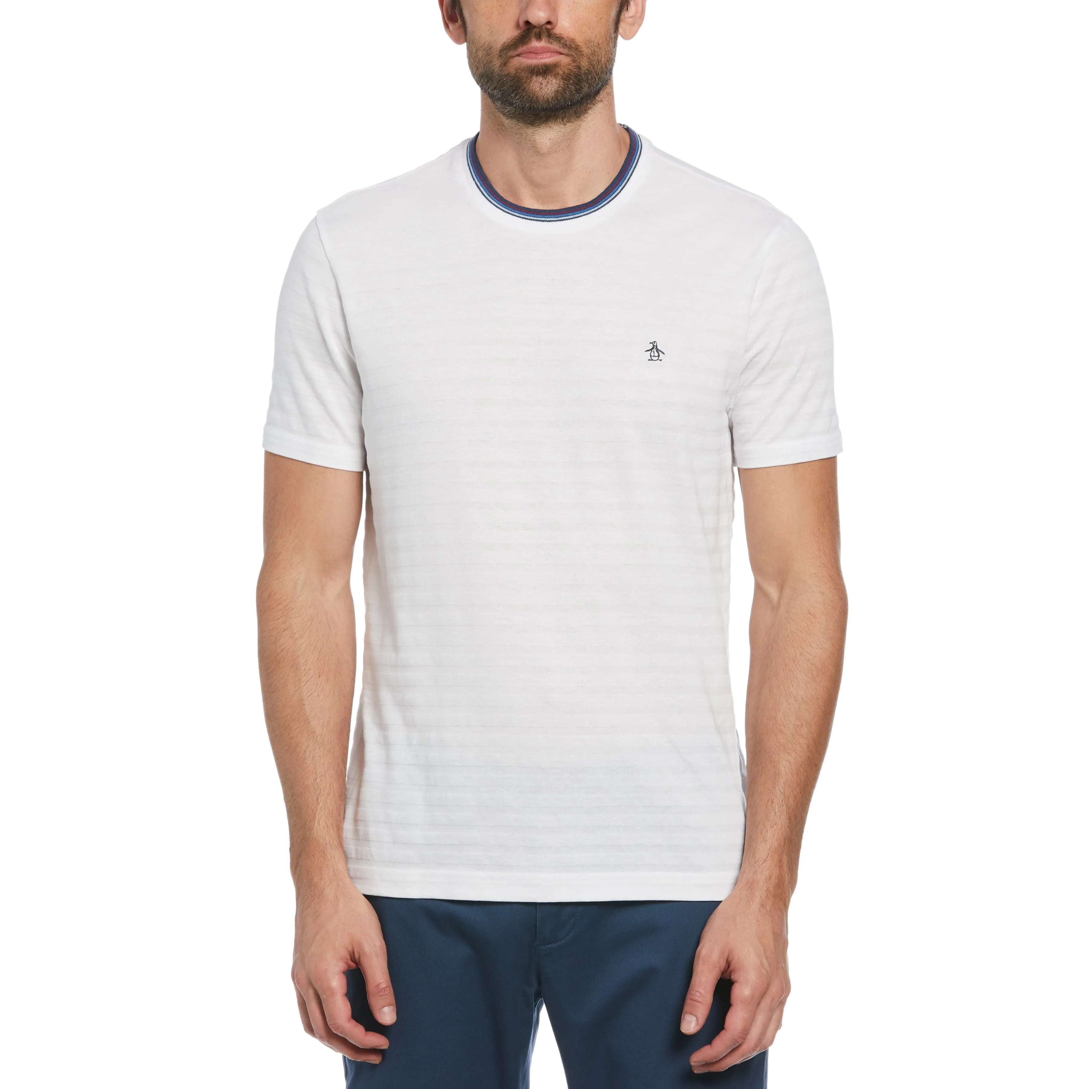 Cotton Jacquard Solid Tipping Tee