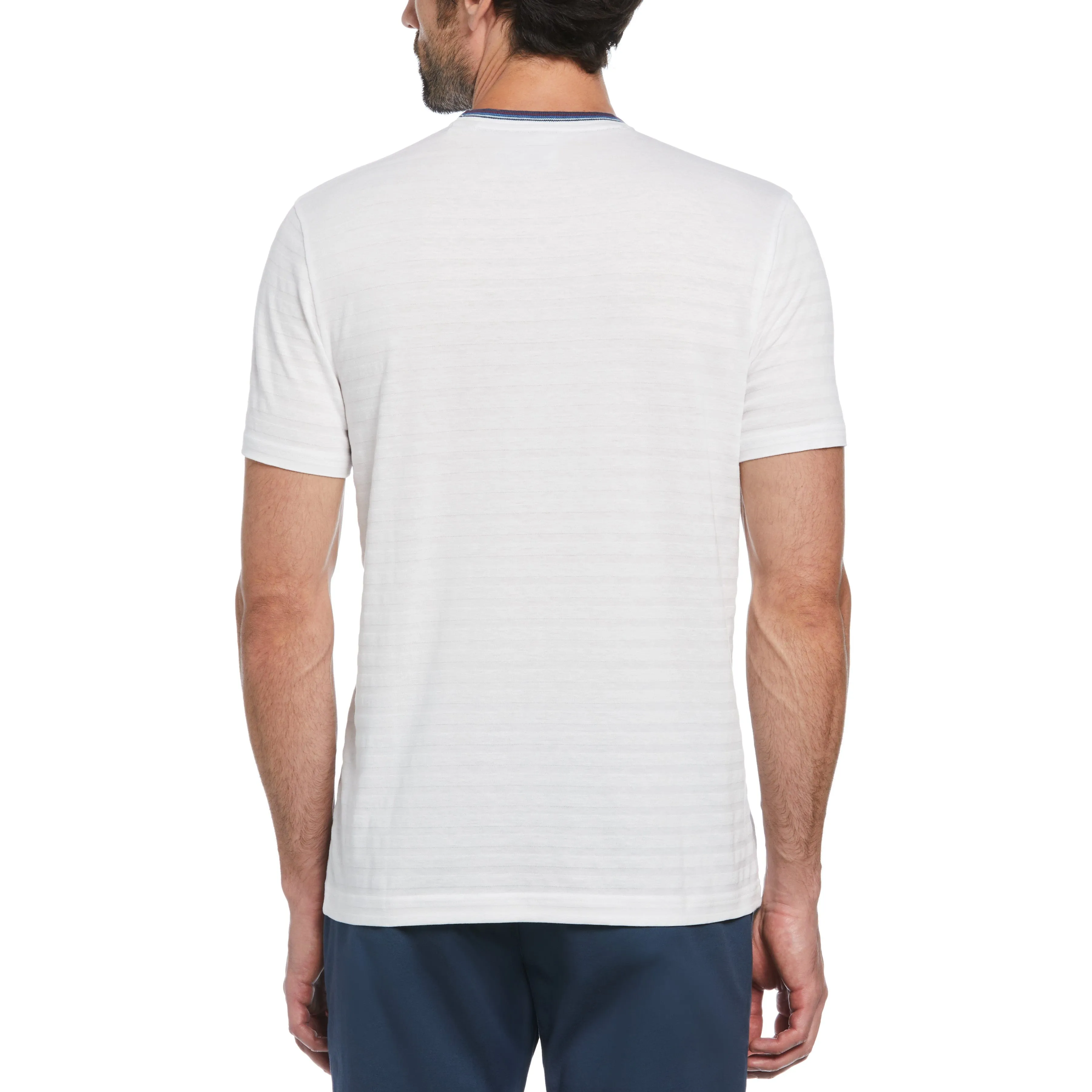 Cotton Jacquard Solid Tipping Tee