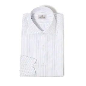 Cotton/Linen Pencil Stripe Spread Collar Shirt