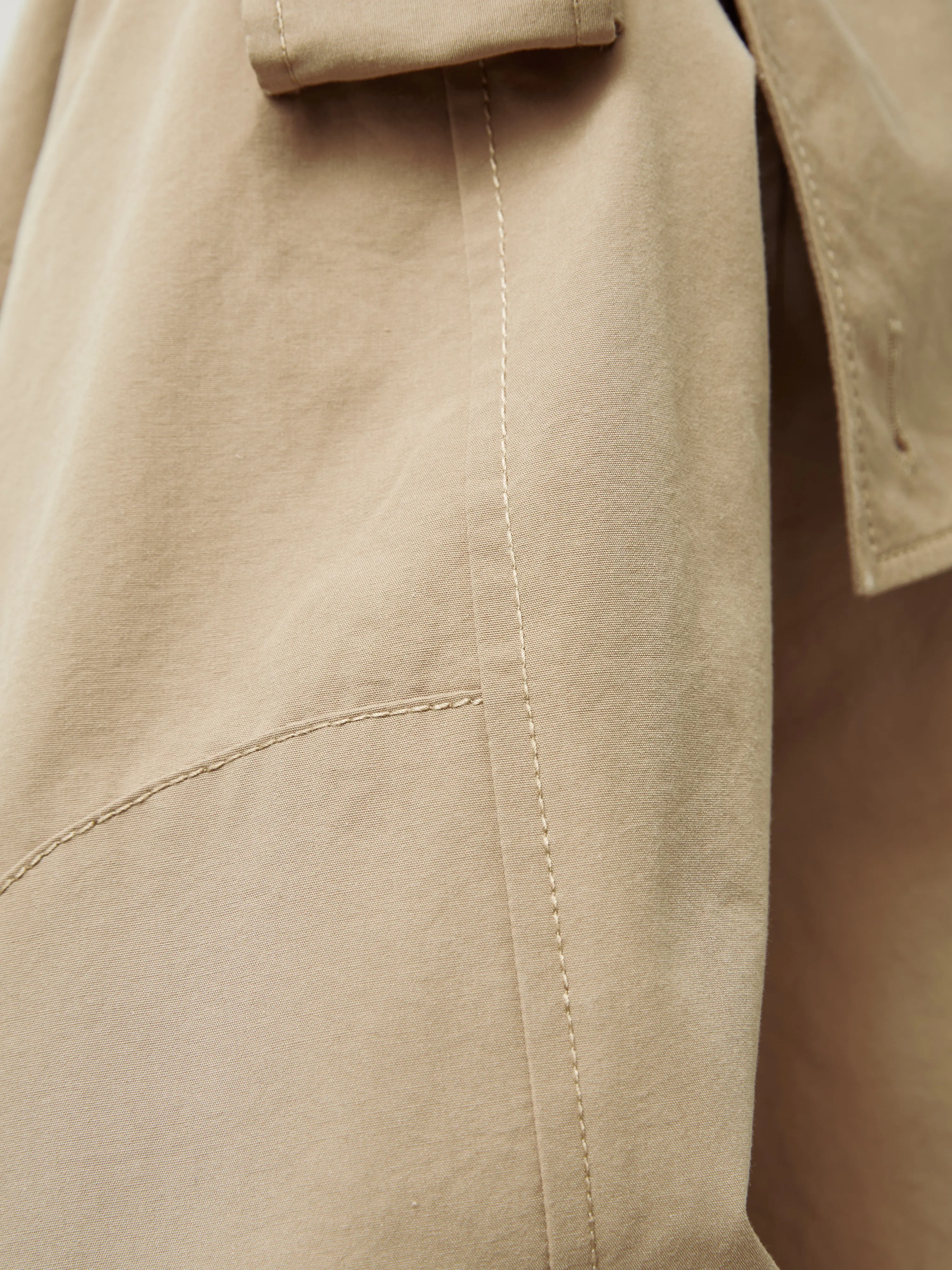 Cropped Cotton Trench Jacket | Stone