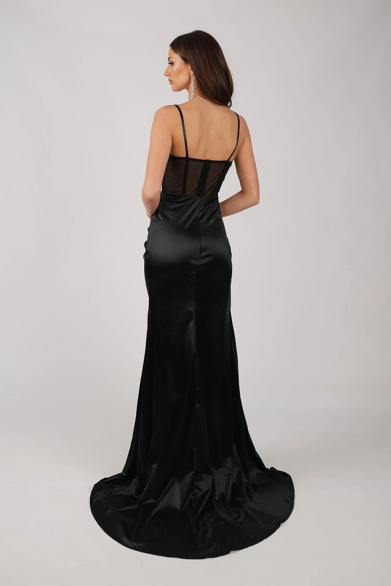 CRYSTAL Corset Gown - Black