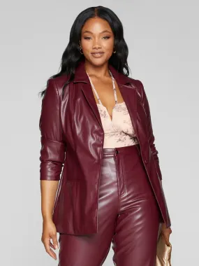 Davina Faux Leather Blazer