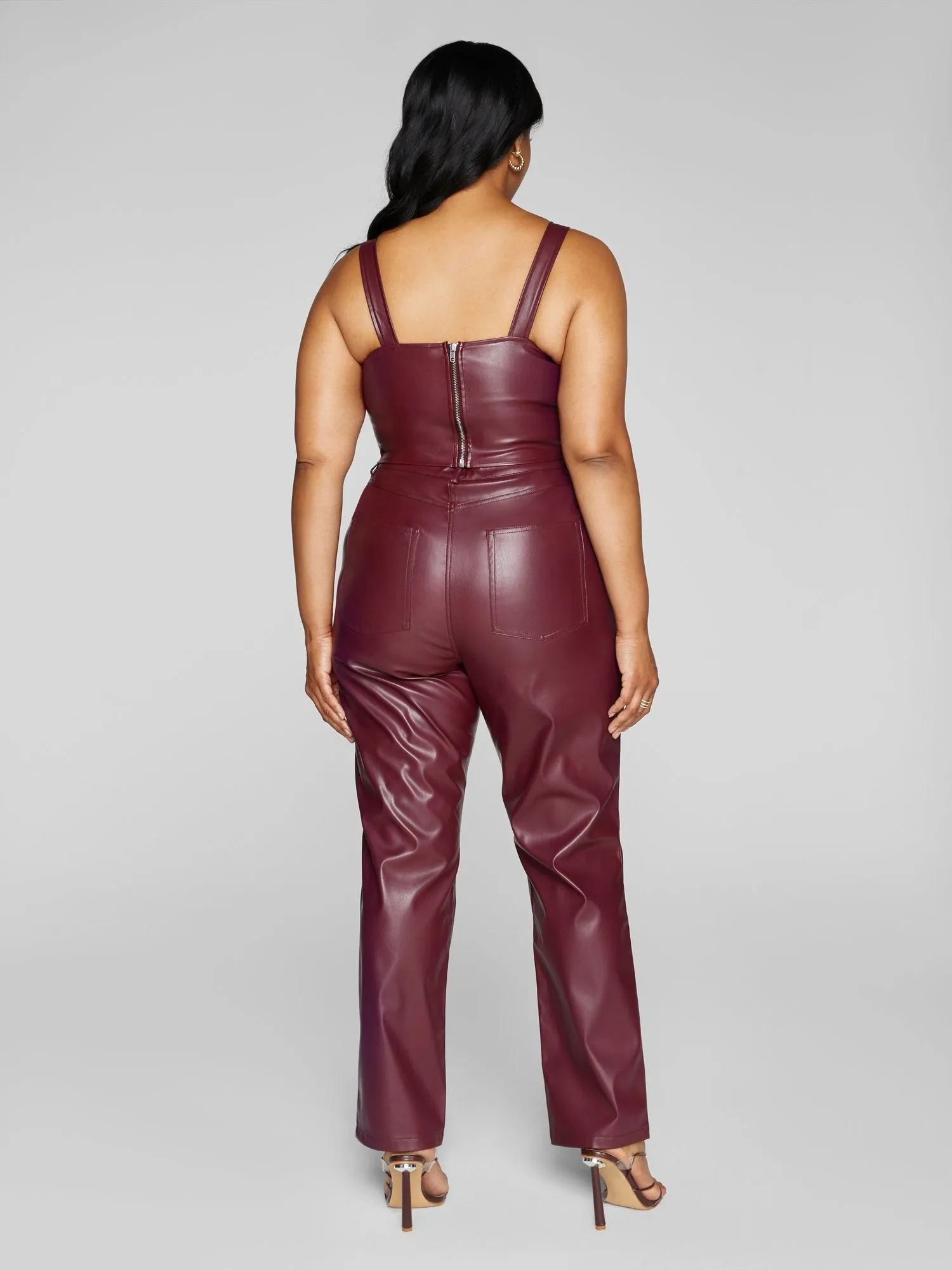 Davina Faux Leather Crop Top