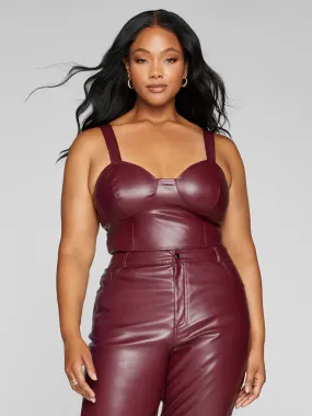 Davina Faux Leather Crop Top