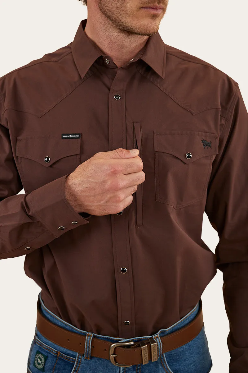 Dillinger Mens Western Shirt - Chocolate