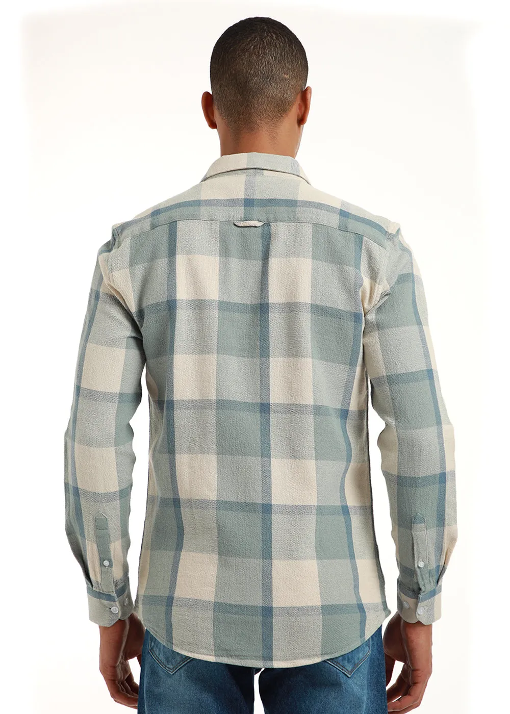 Dobby Smooky Olive Check Shirt