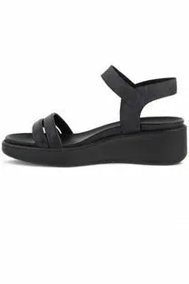 ECCO  Flow T Wedge Womens Sandal 273303 51052 in black leather