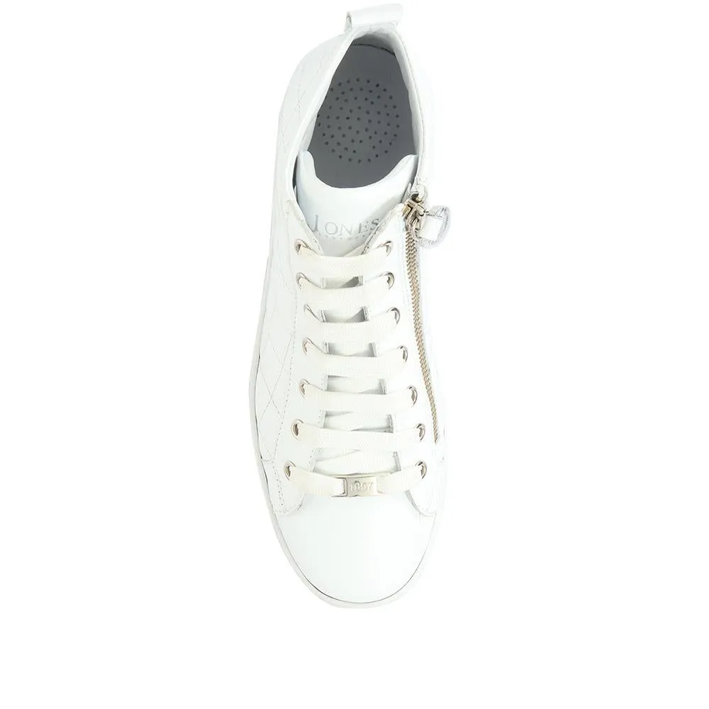 Elenore Leather Quilted Trainers - ELENORE / 321 307