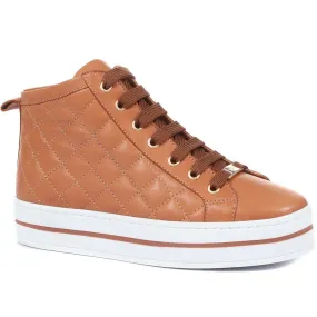 Elenore Leather Quilted Trainers - ELENORE / 321 307