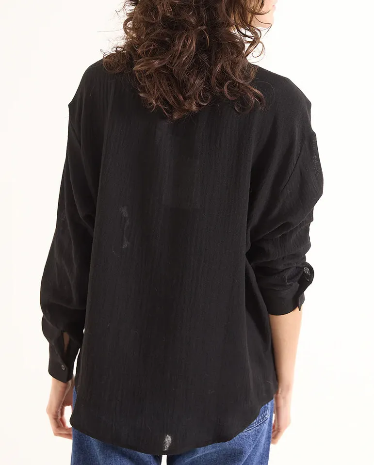 Elisa Textured Shirt BLACK