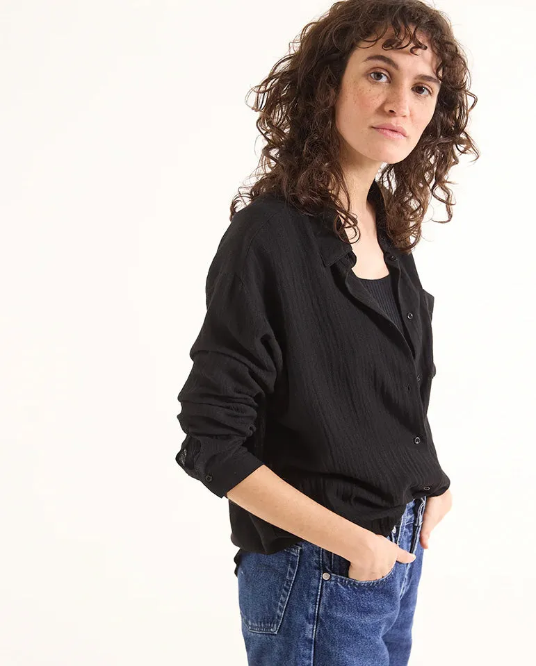 Elisa Textured Shirt BLACK